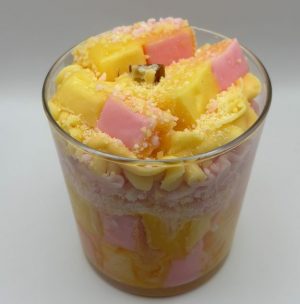 Handmade Battenberg Candle • Soy Wax Dessert Candle • Almond & Vanilla Scent