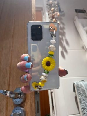 Handmade silicon bead phone grip/charm
