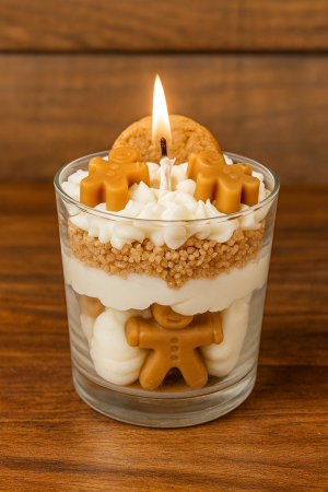 Handmade Gingerbread Cream Candle Vegan Spiced Dessert Inspired Aroma Home Decor