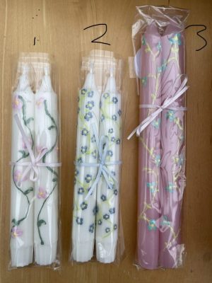 Spring hand painted candles