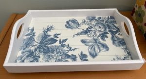 Decoupaged sofa tray