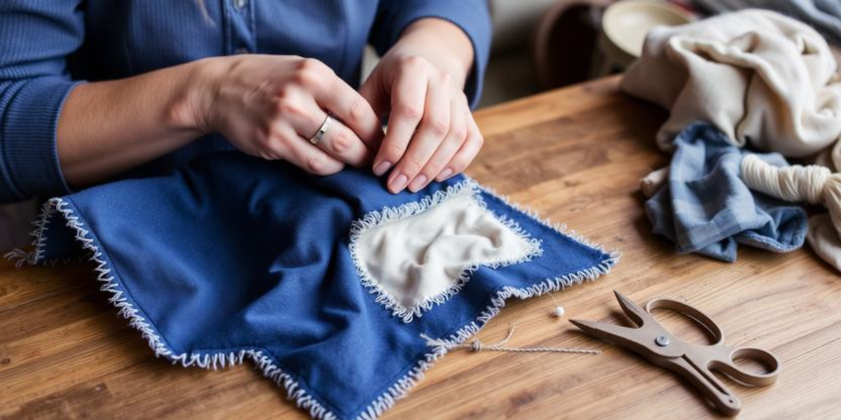 craft table, hands making something