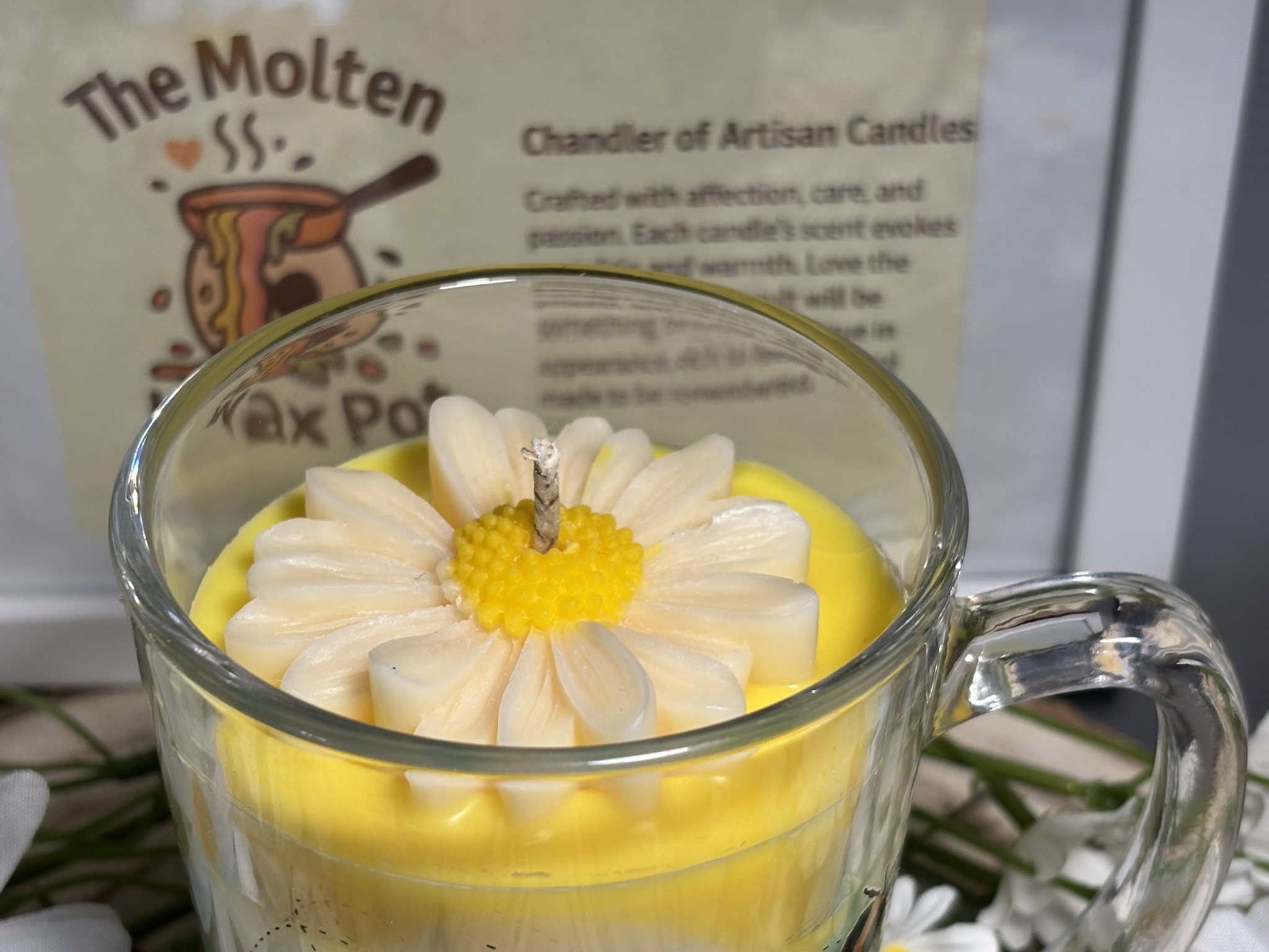 🌼✨ Daisy T‑Mug Candle — Handmade Perfume‑Inspired Soy Wax - Image 8