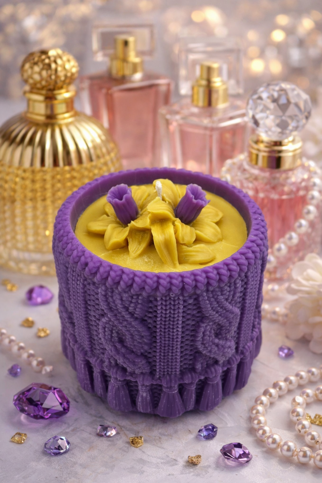 💐🧴 Narcissus Bloom Alien Woven Pillar Candle — Alien (Perfume Inspired) - Image 9
