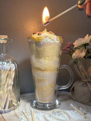 ☕🍮 Salted Caramel Frappe‑Style Candle — Handmade Caramel Coffee Soy Wax