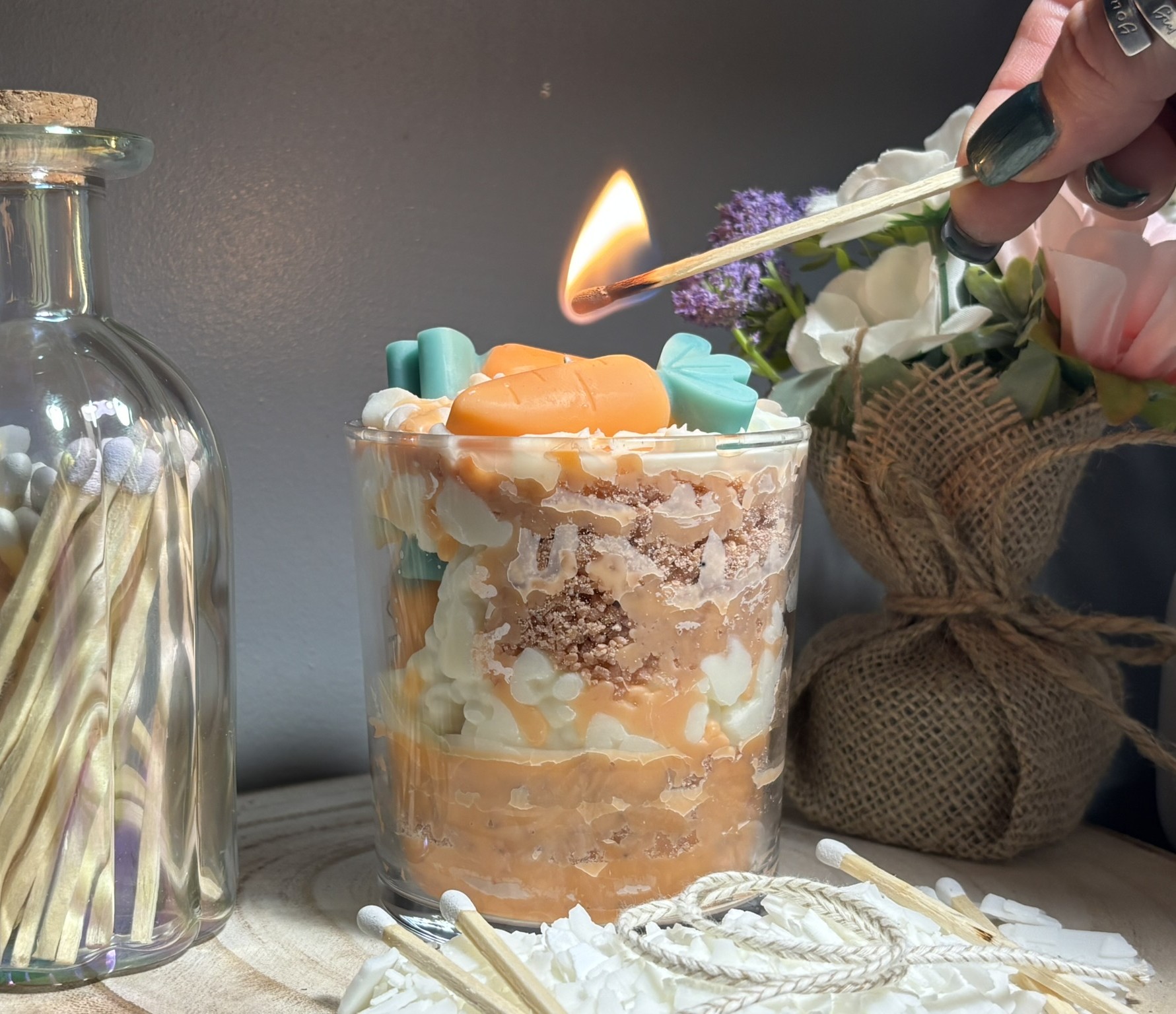 🥕 Carrot Cake Dessert Candle — Spiced Bakery‑Style Soy Wax
