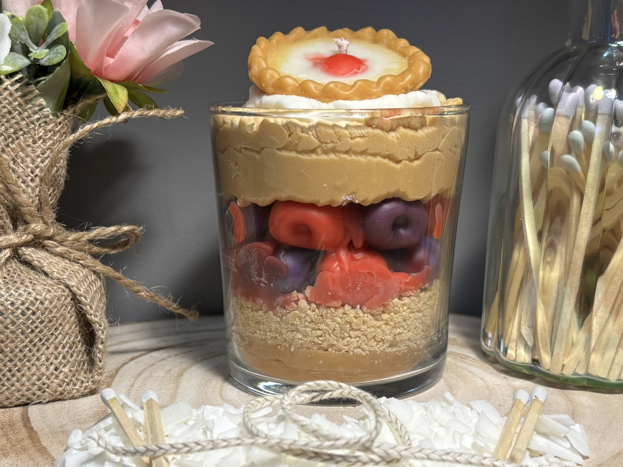 🍒 Cherry Bakewell‑Style Artisan Candle — Sweet Bakery Scent - Image 2