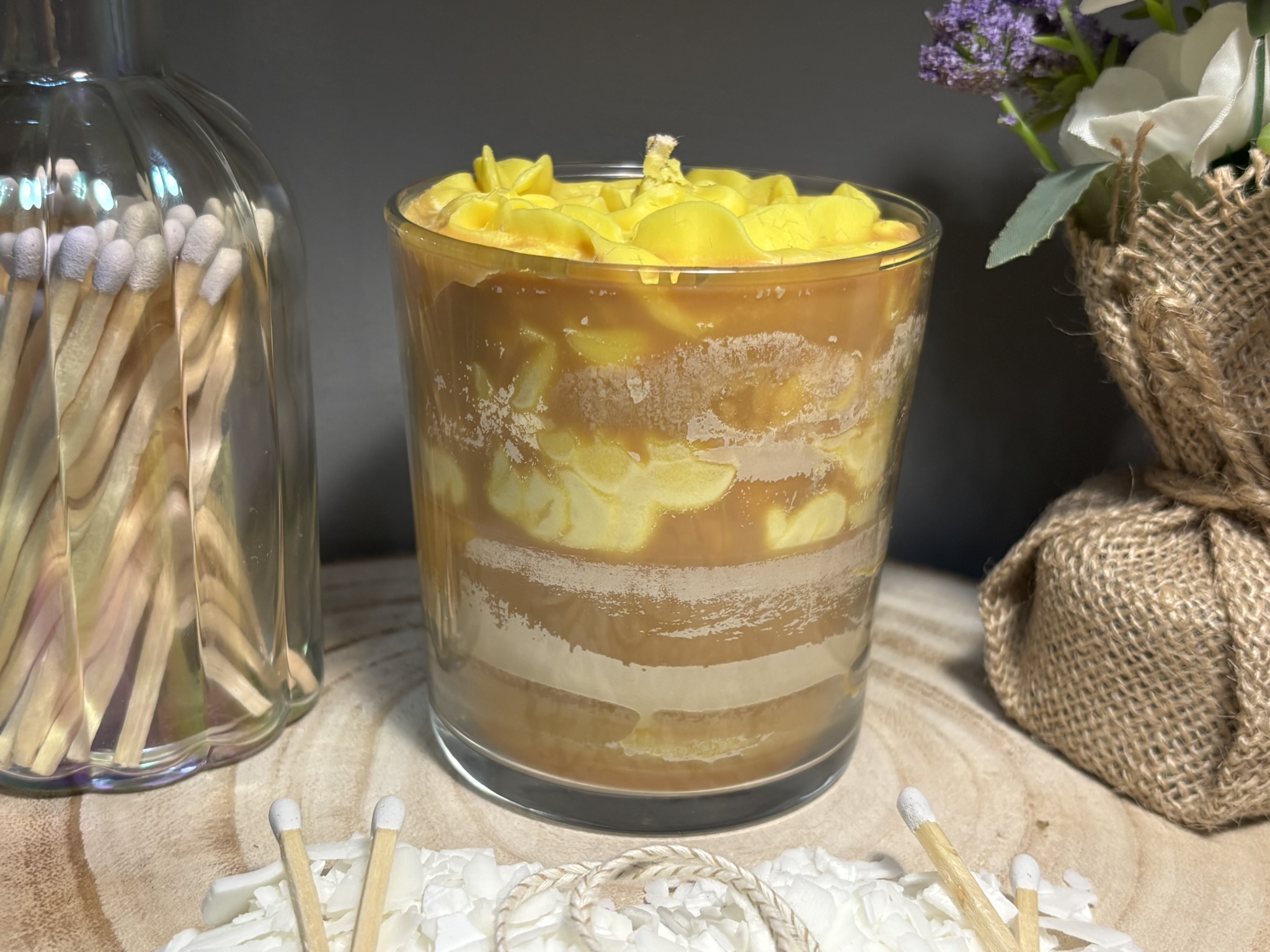 🍑🥜 Peach Almond Soy Candle — Fruity Vanilla Handmade Vegan Wax - Image 2