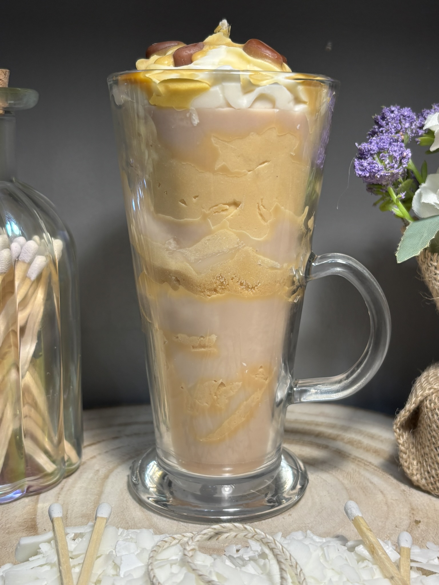 ☕🍮 Salted Caramel Frappe‑Style Candle — Handmade Caramel Coffee Soy Wax - Image 2