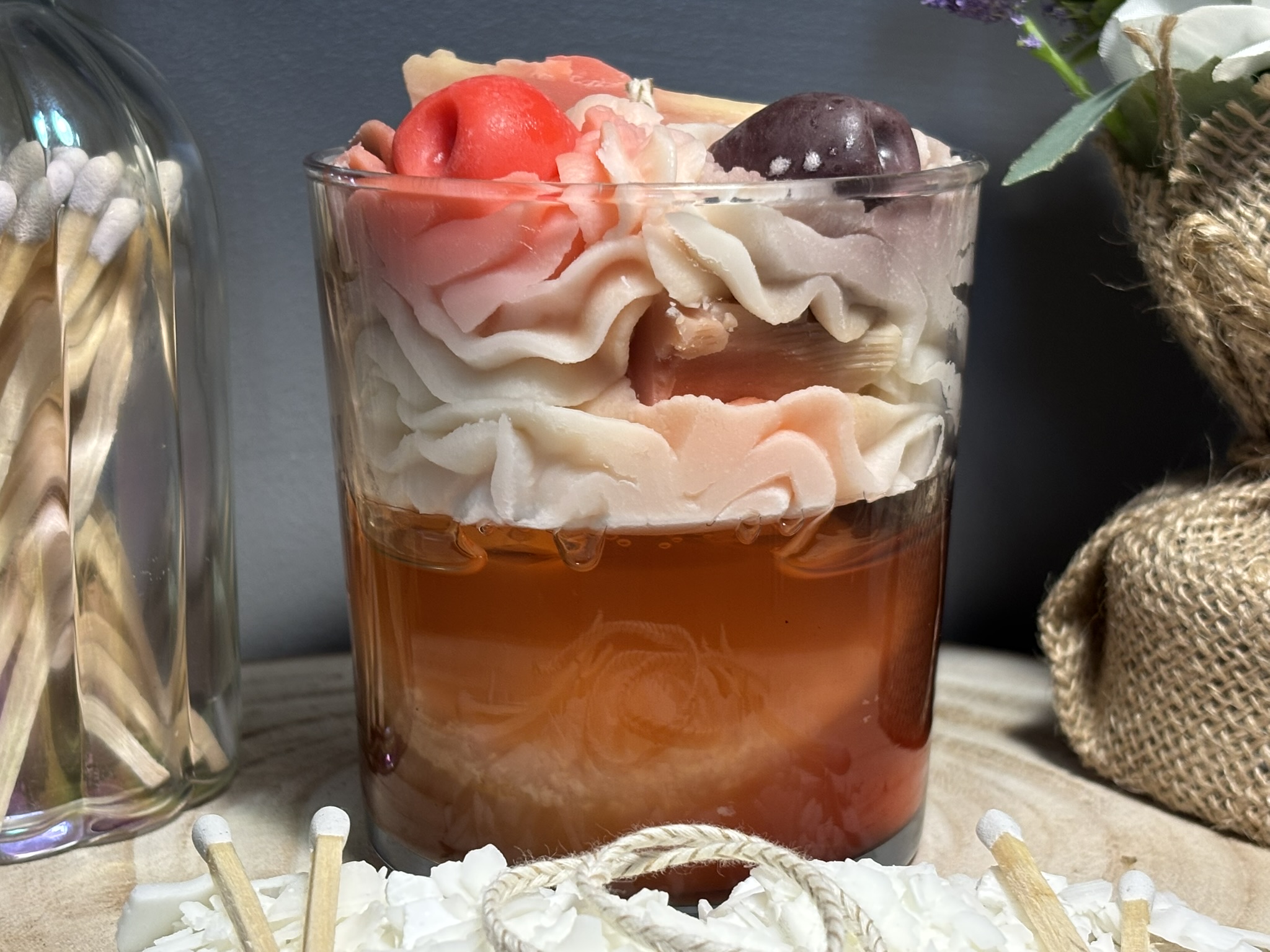 🍒 Cherry Bakewell Dessert Candle | Handmade Soy Wax | Sweet Bakery Scent - Image 2