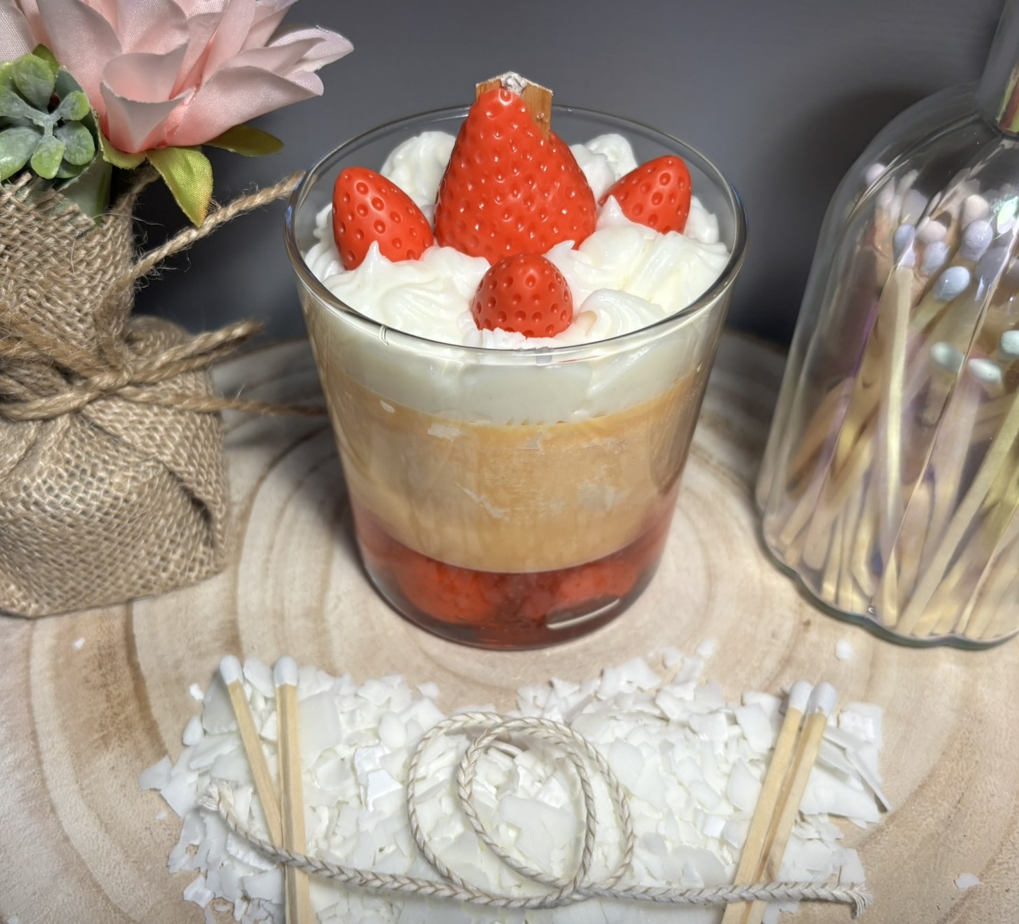 🍓 Strawberry Trifle Inspired Candle — Fruity Vanilla Dessert Scent - Image 3