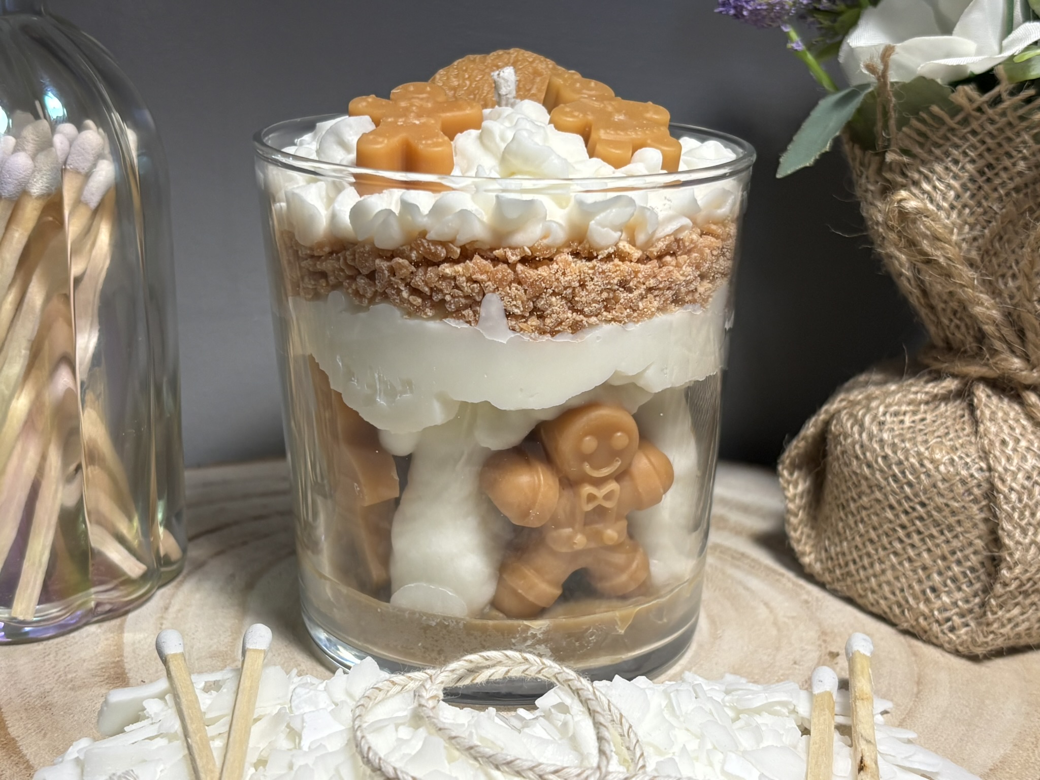 🍪 Spicy Gingerbread Cream Candle — Handmade Vegan Dessert‑Style Soy Wax - Image 3