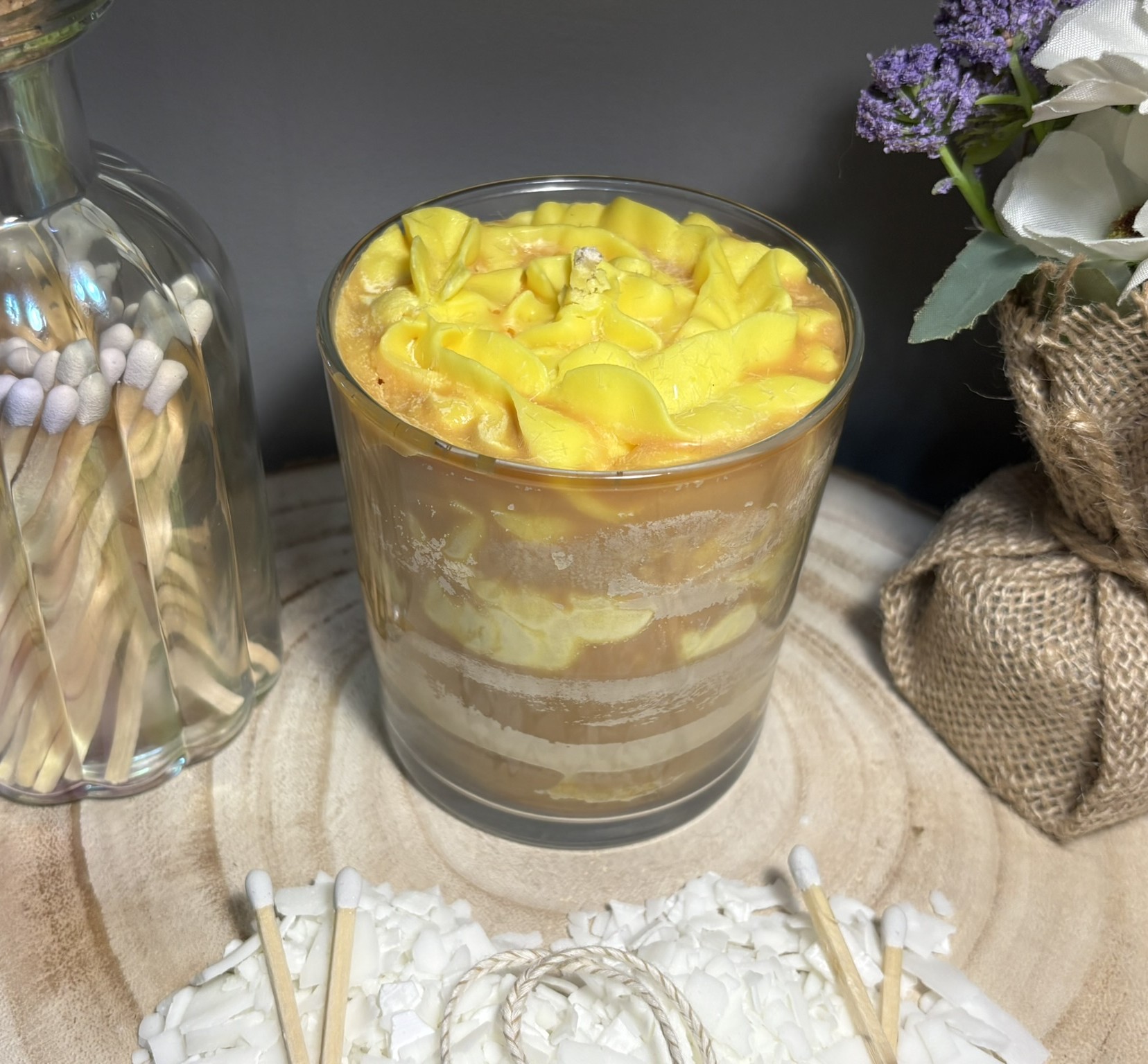 🍑🥜 Peach Almond Soy Candle — Fruity Vanilla Handmade Vegan Wax - Image 4