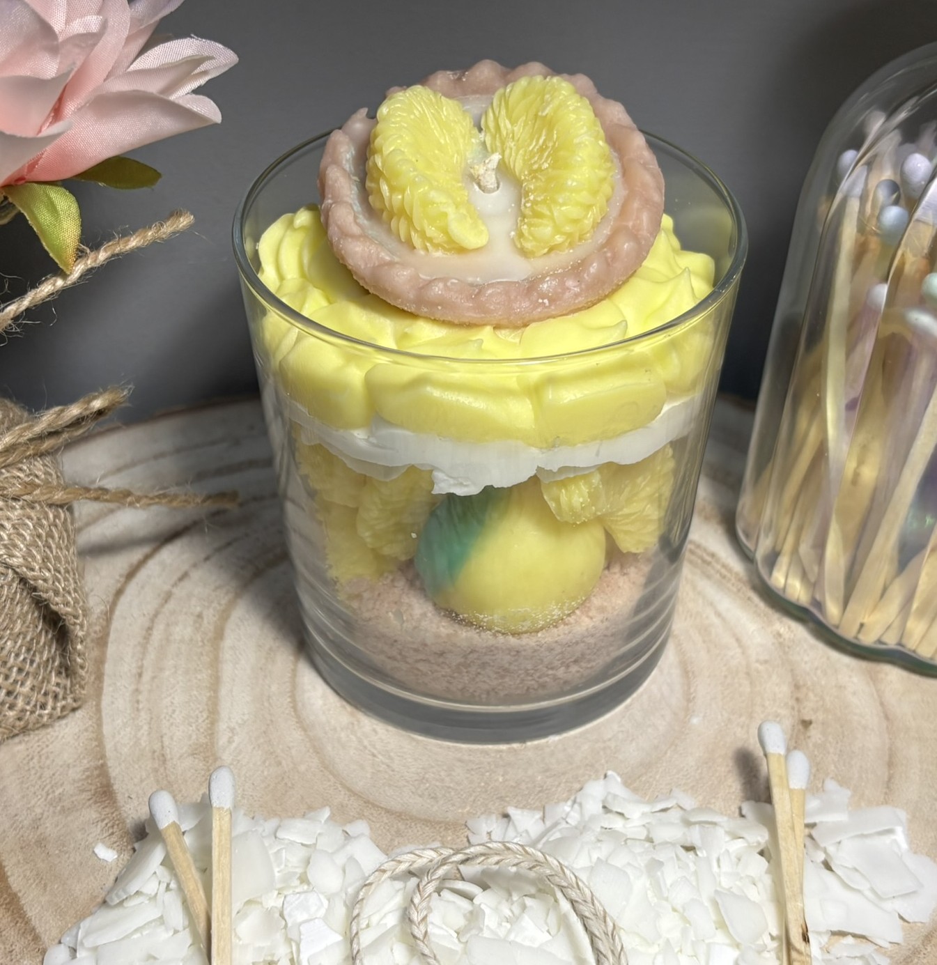 🍋 Lemon Meringue‑Style Dessert Candle — Handmade Citrus‑Cream Soy Wax - Image 5