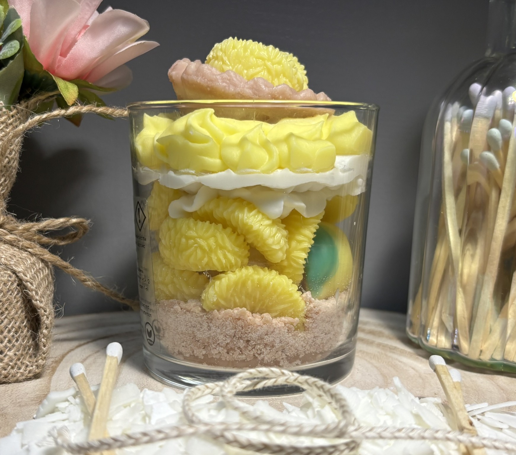 🍋 Lemon Meringue‑Style Dessert Candle — Handmade Citrus‑Cream Soy Wax - Image 7