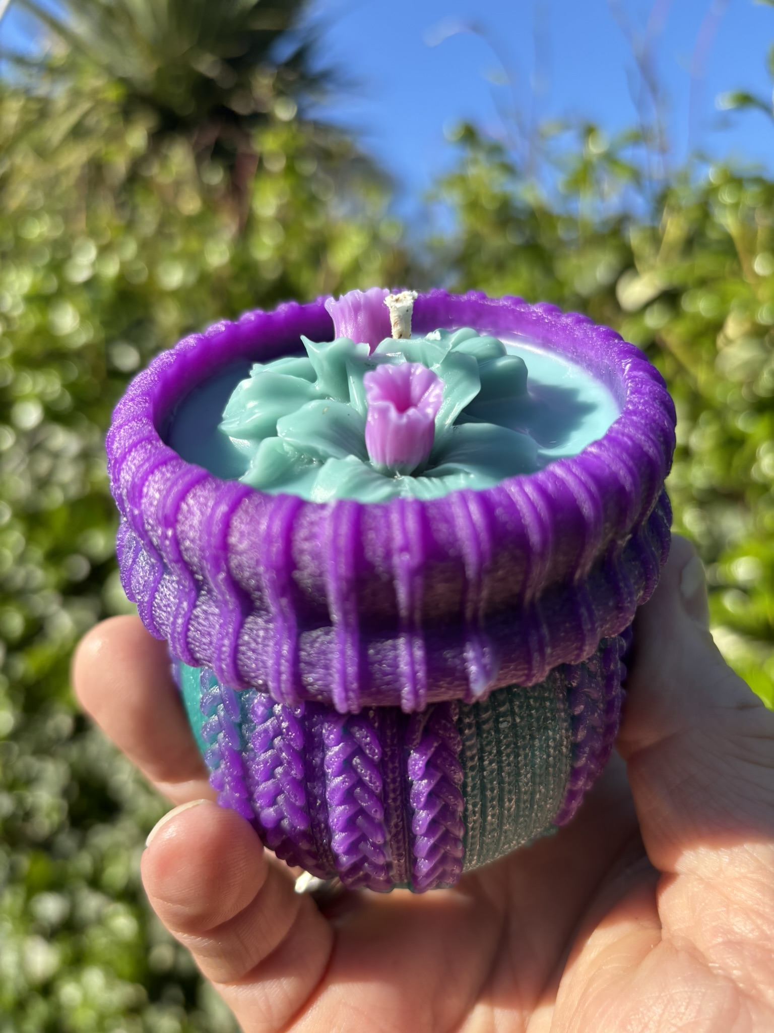 🌾 Linen Fresh Woven Cuff Pillar Candle – Narcissus Flower – 250g - Image 9