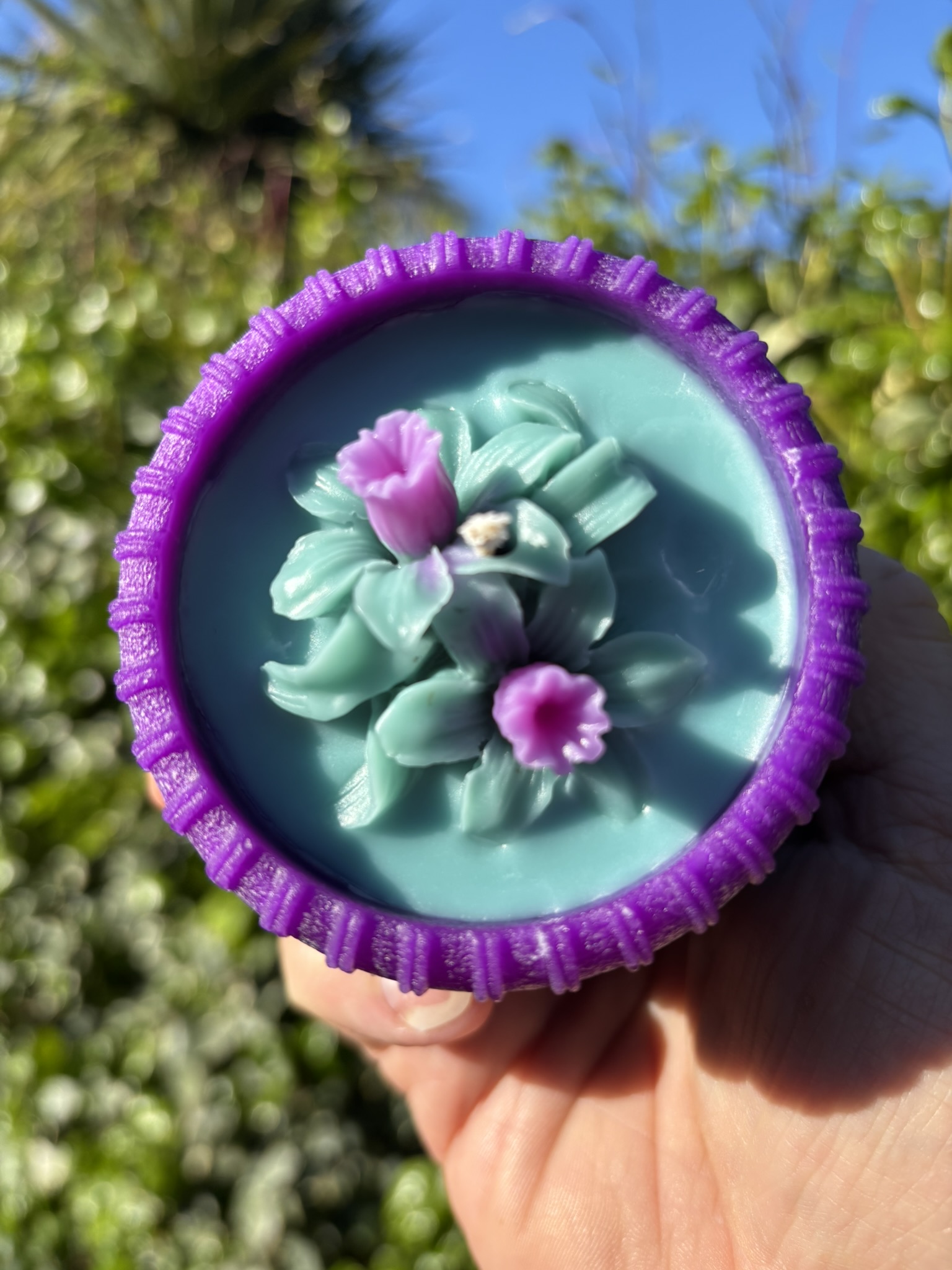 🌾 Linen Fresh Woven Cuff Pillar Candle – Narcissus Flower – 250g - Image 10