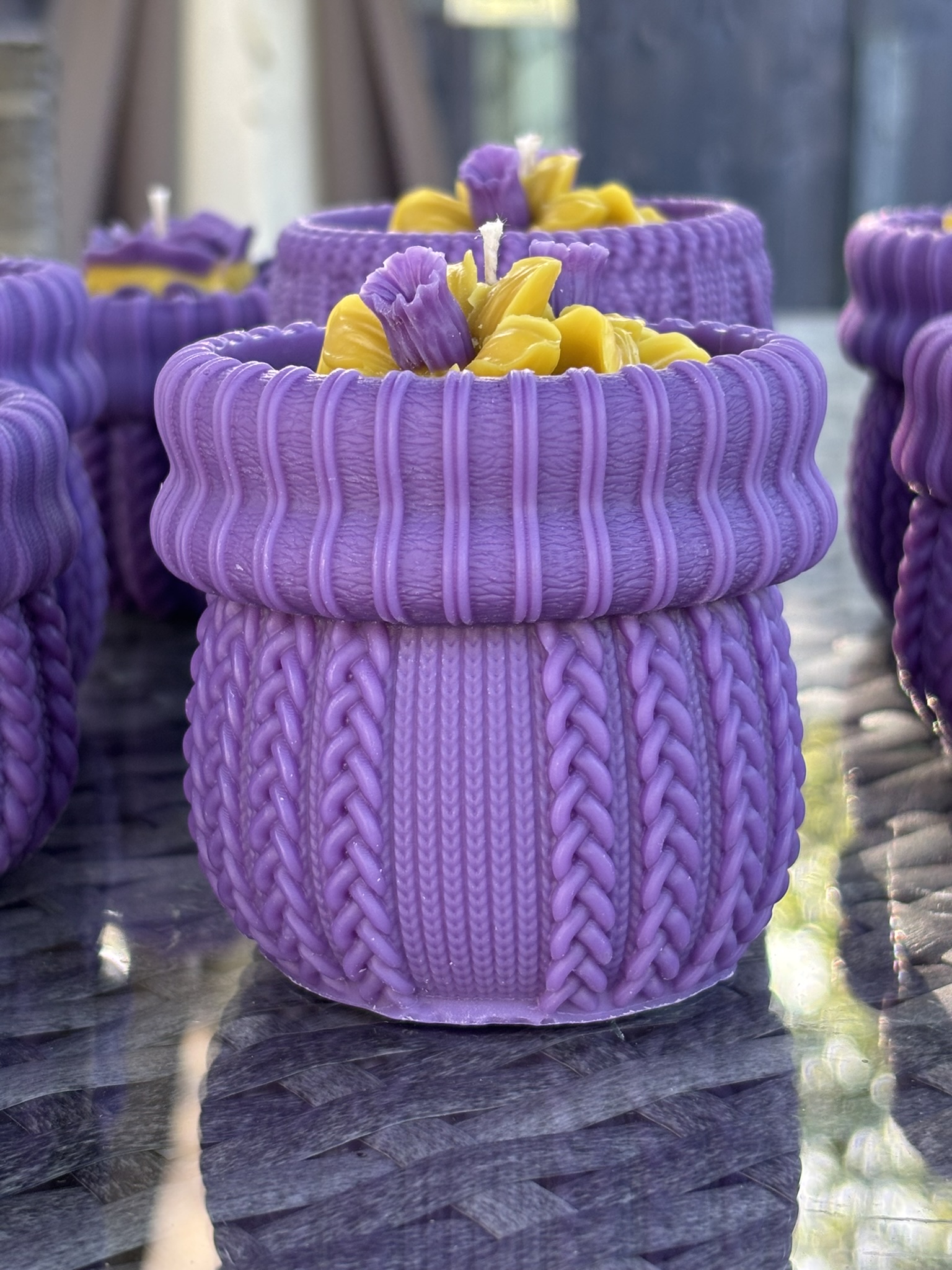 💐🧴 Large Alien Woven Cuff Pillar Candle — Alien (Perfume Inspired) - Image 2