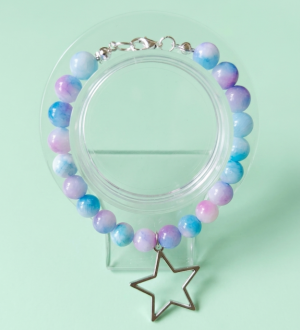 Natural Blue and White Jade beaded bracelet
