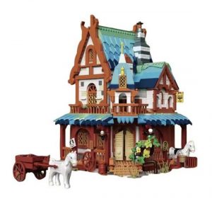 Medieval Post Station | Mini Micro Unique Building Blocks (with lights)