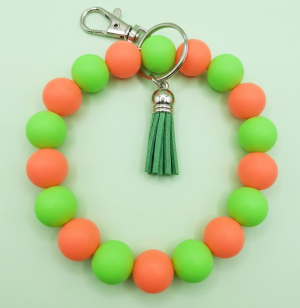 Orange & Green Key Fob Wristlet (Glow in the dark)