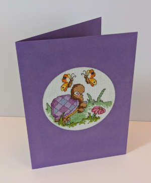Turtle Cross stitch greetings card