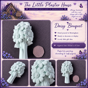 Hand Poured Daisy Bouquet Plaster Decoration