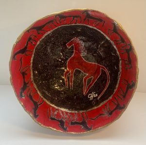 Silver gilded papier mache bowl