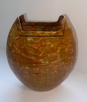 Papier Mache abstract landscape vessel