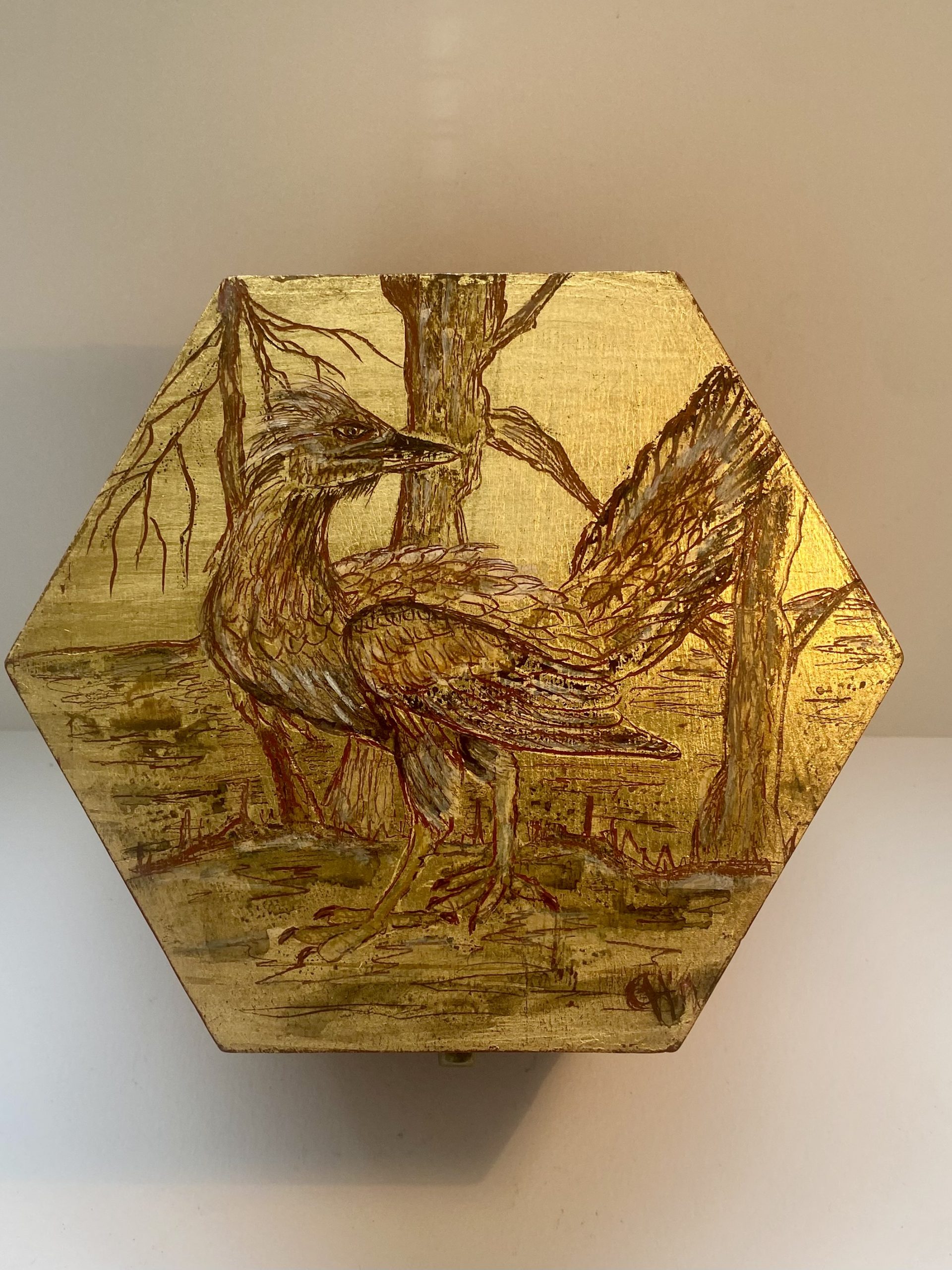 Decorative Gilded Hexagonal Box - Image 2