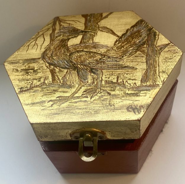 Decorative Gilded Hexagonal Box