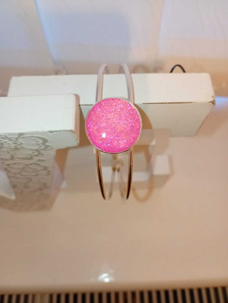 Sparkly pink bangle bracelet