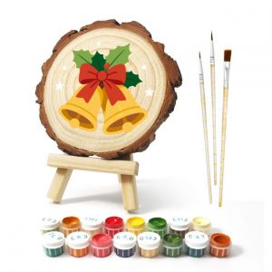 Pine Wood Paint by Number Kit | Christmas Bells (20cm)