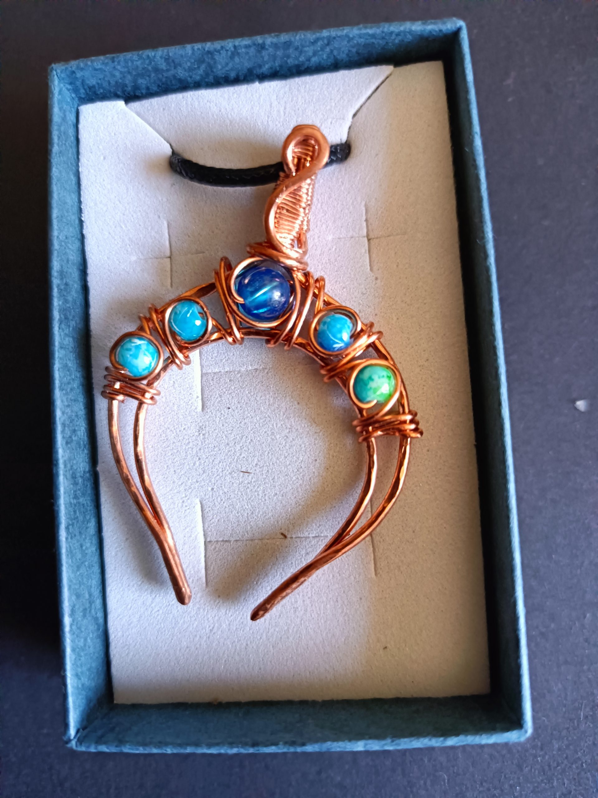 Crescent shape copper pendant - Image 3