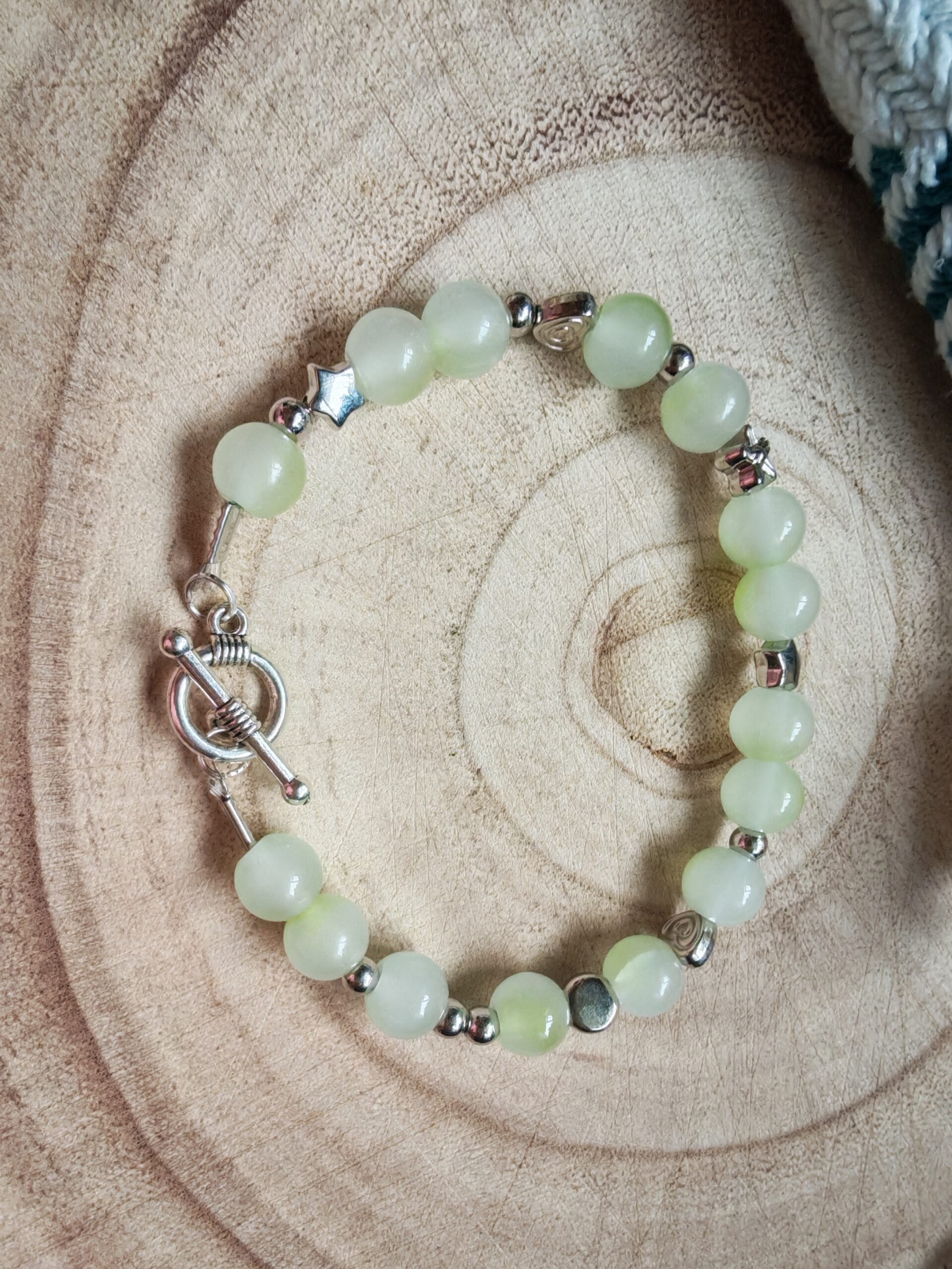 Green marble bead bracelet - Image 2