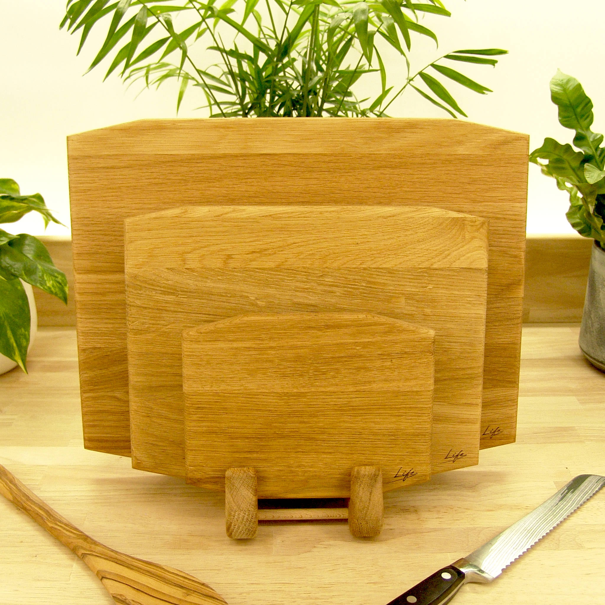 Set of 3 Solid Oak Chopping Boards – Large, Medium & Small - Image 5