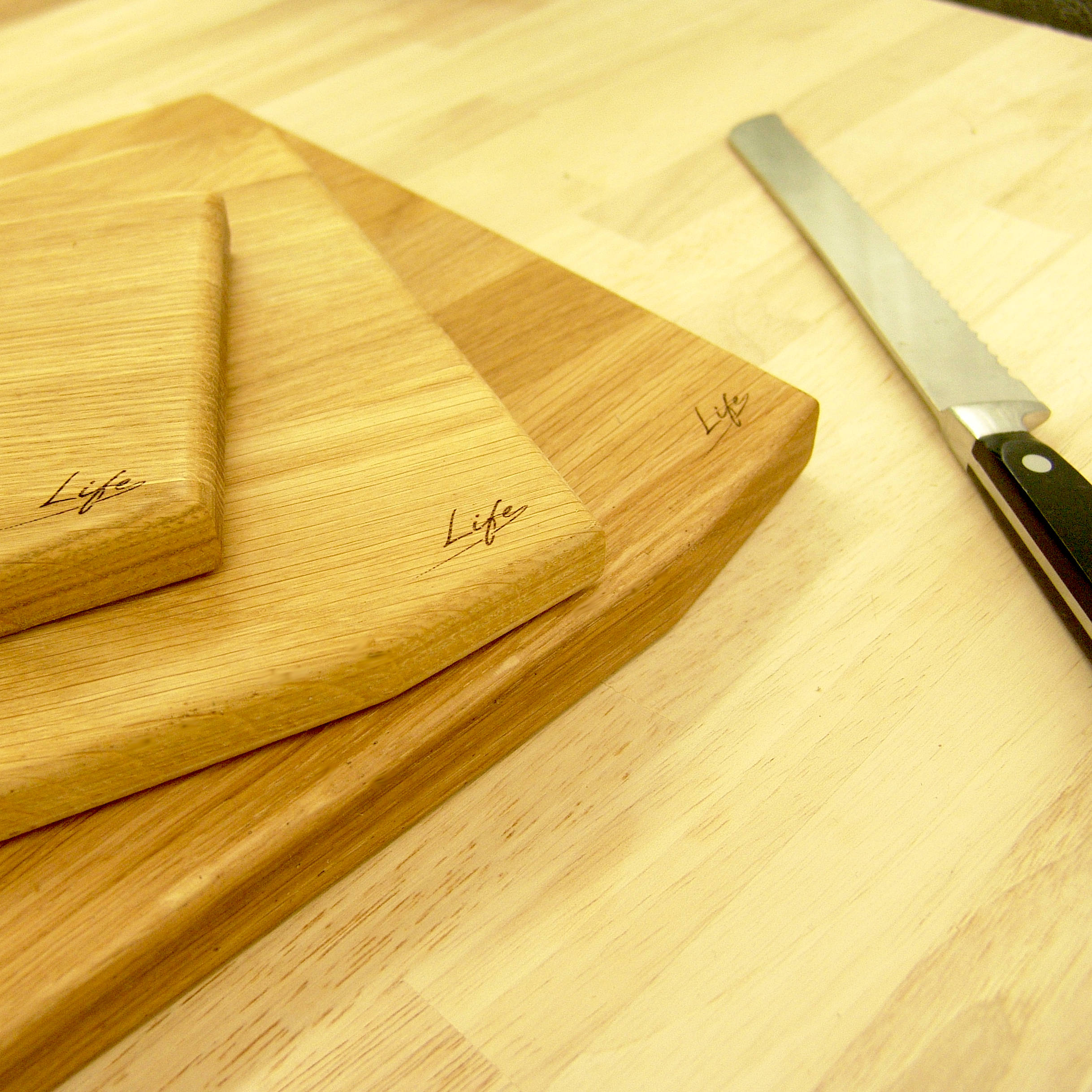 Set of 3 Solid Oak Chopping Boards – Large, Medium & Small - Image 11