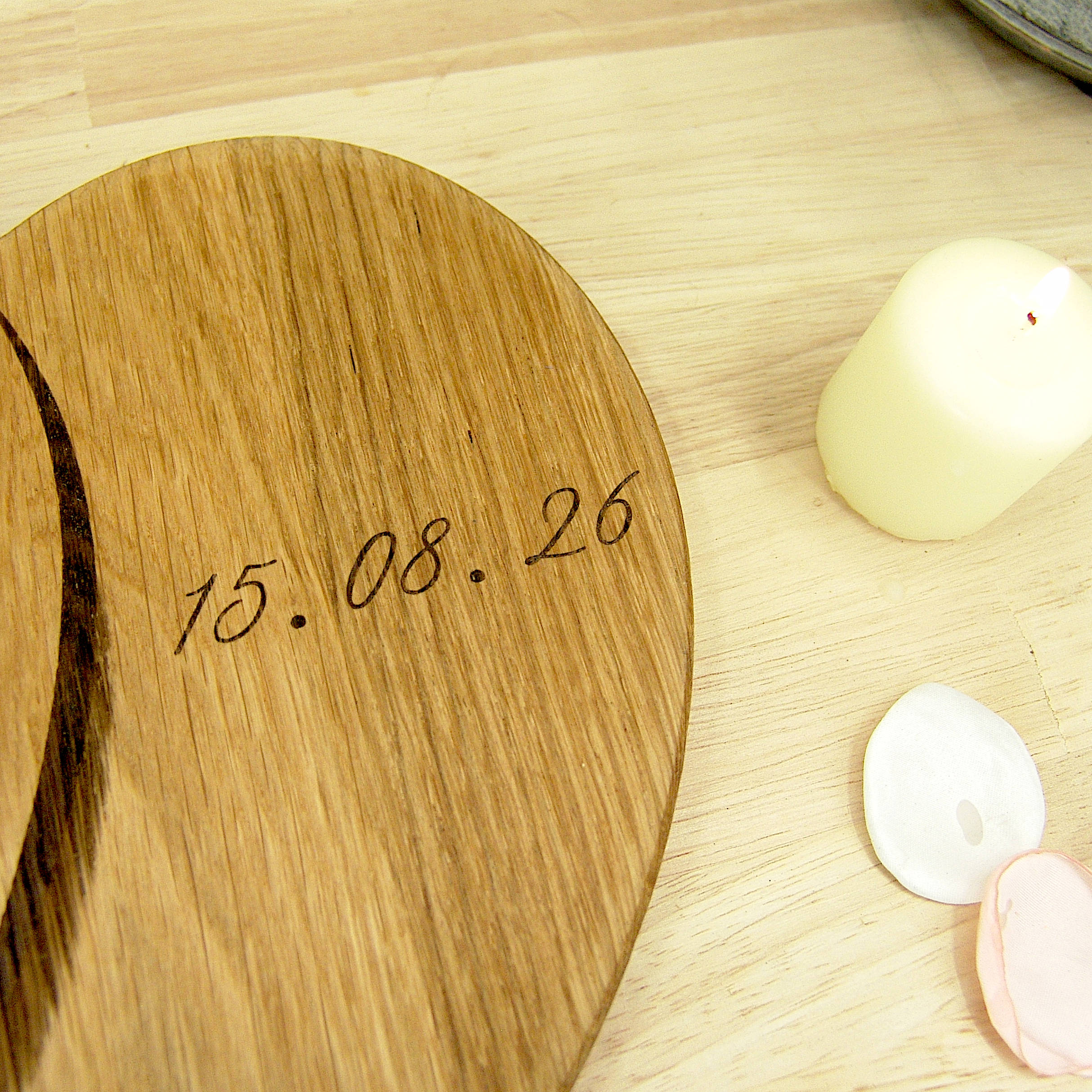 Hearts Personalised Chopping Board Wedding Gift - Oak Beech Engraved - Image 12