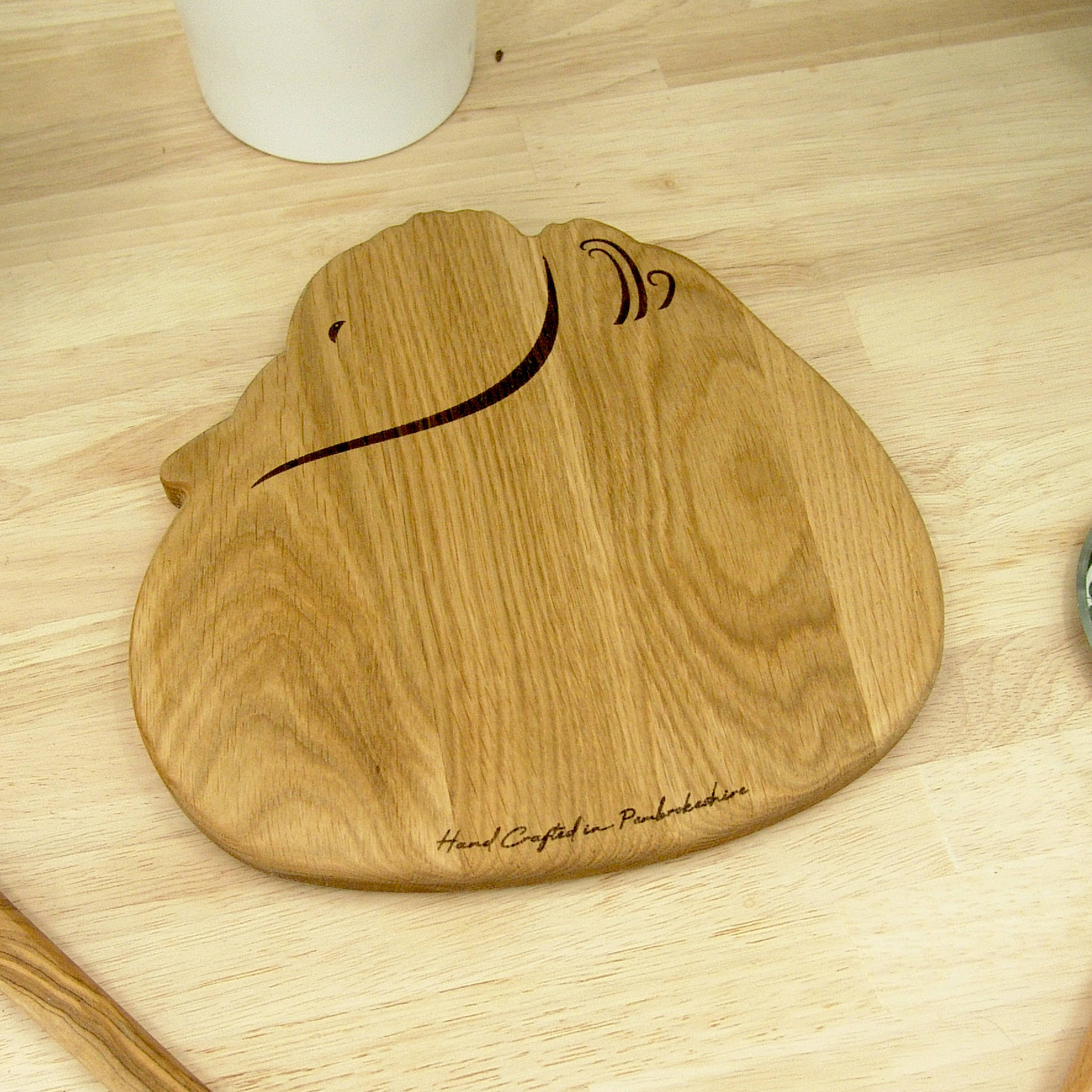 Handmade Oak Duck Chopping Board – Wooden Serving Board, Made in Wales - Image 12