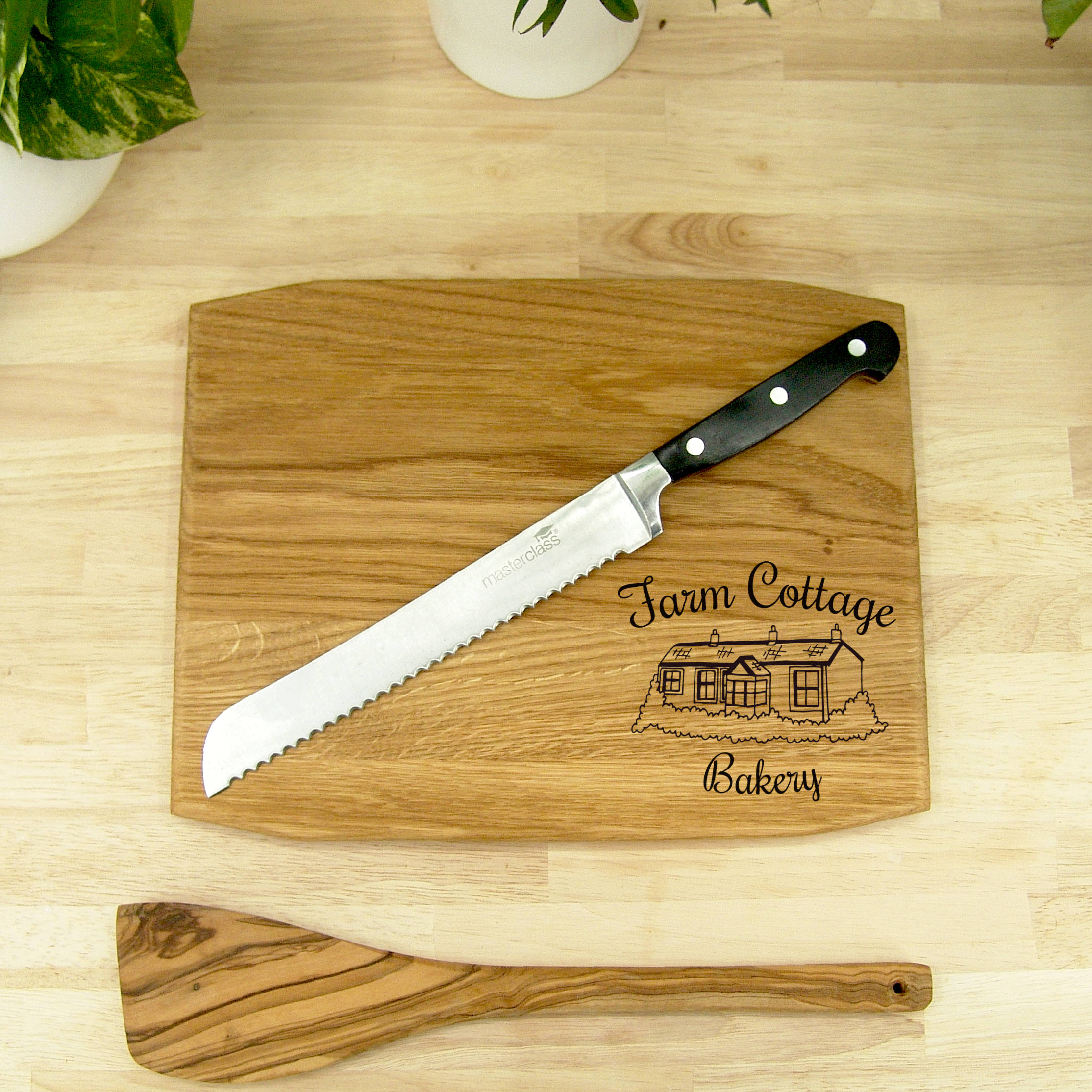 Personalised Oak 30cm Chopping Board - Engraved Logo / Text - Image 3