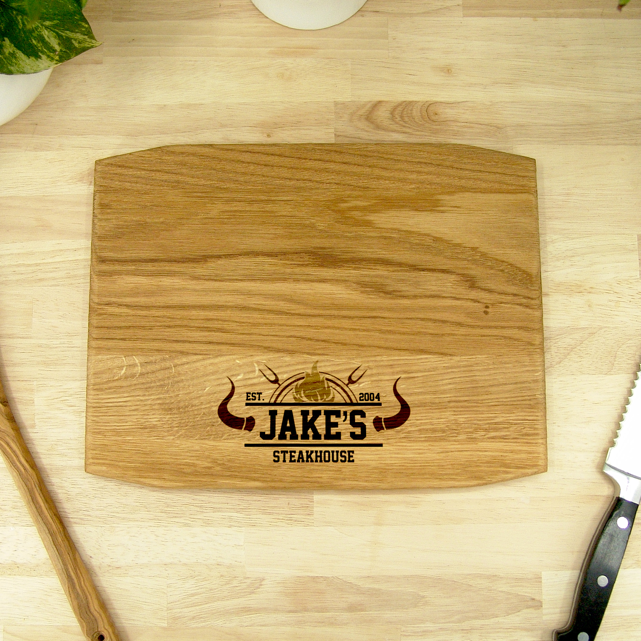 Personalised Oak 30cm Chopping Board - Engraved Logo / Text - Image 9