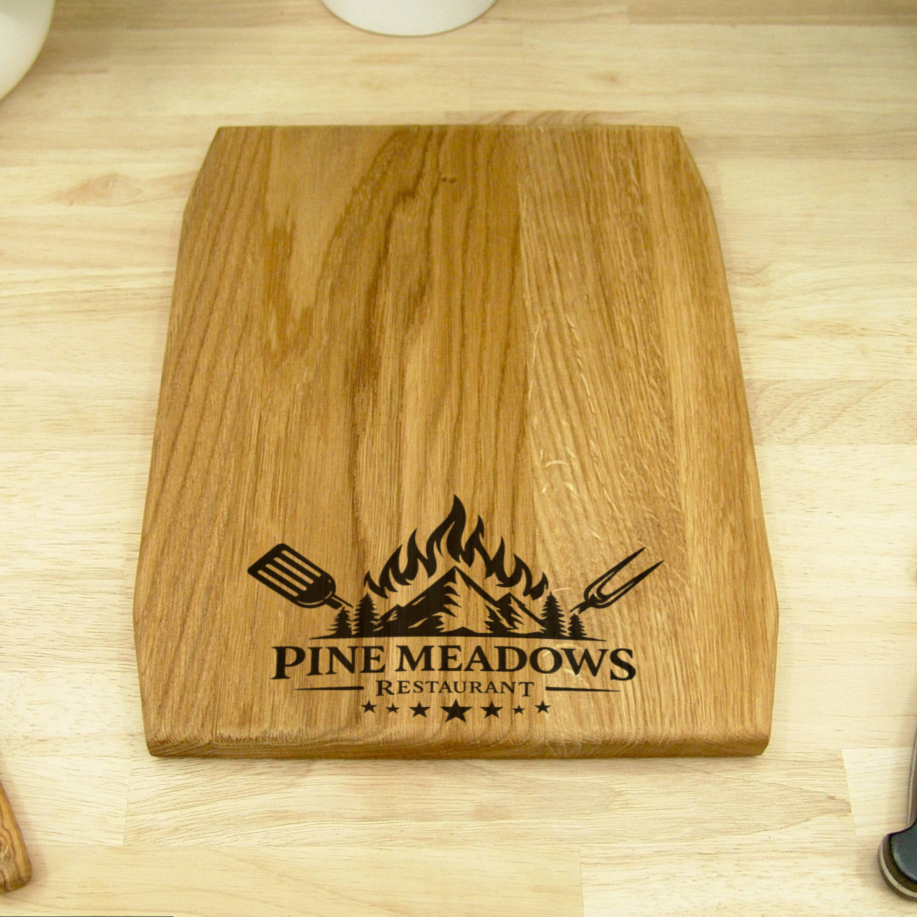 Personalised Oak 30cm Chopping Board - Engraved Logo / Text