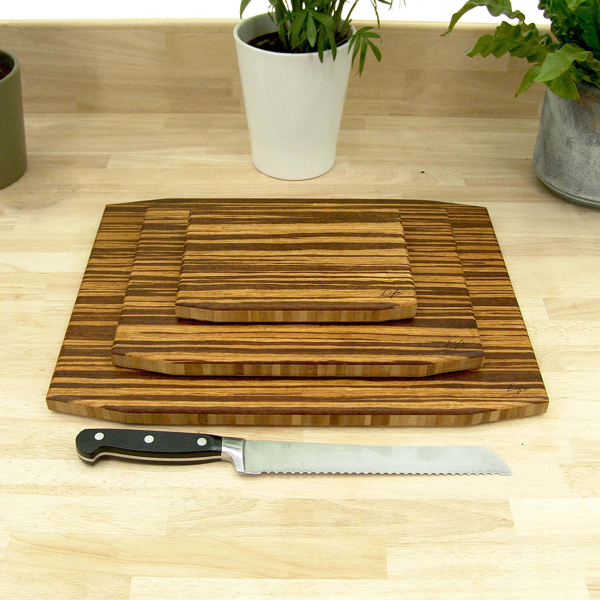 Set of 3 Tiger Bamboo Chopping Boards – Large, Medium & Small - Image 5