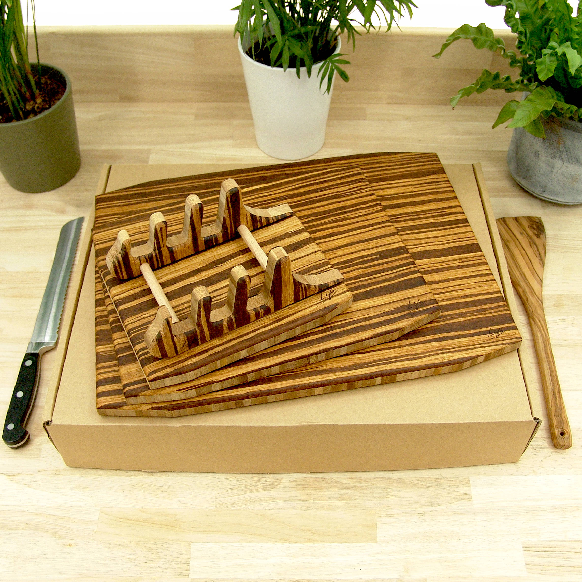 Set of 3 Tiger Bamboo Chopping Boards – Large, Medium & Small - Image 12