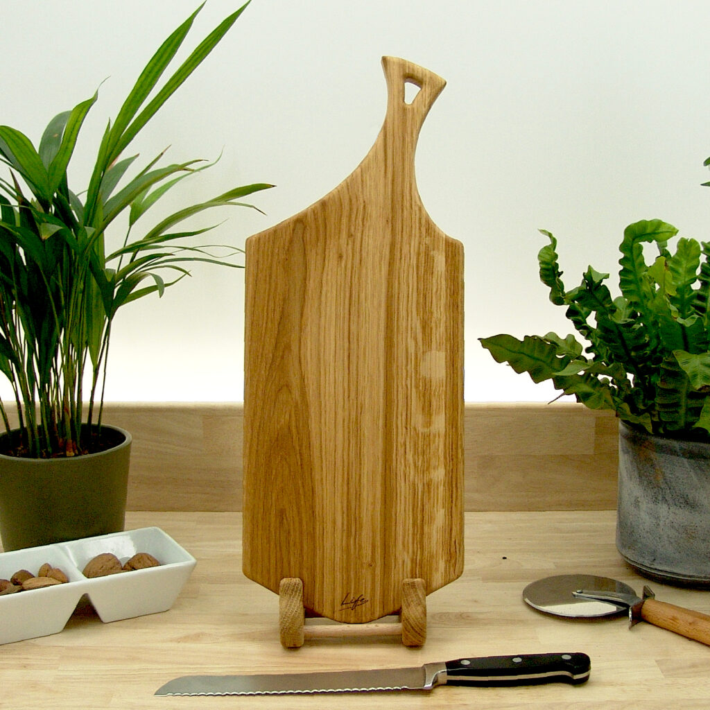 Solid Oak Serving Paddle Chopping Board - Life Signature
