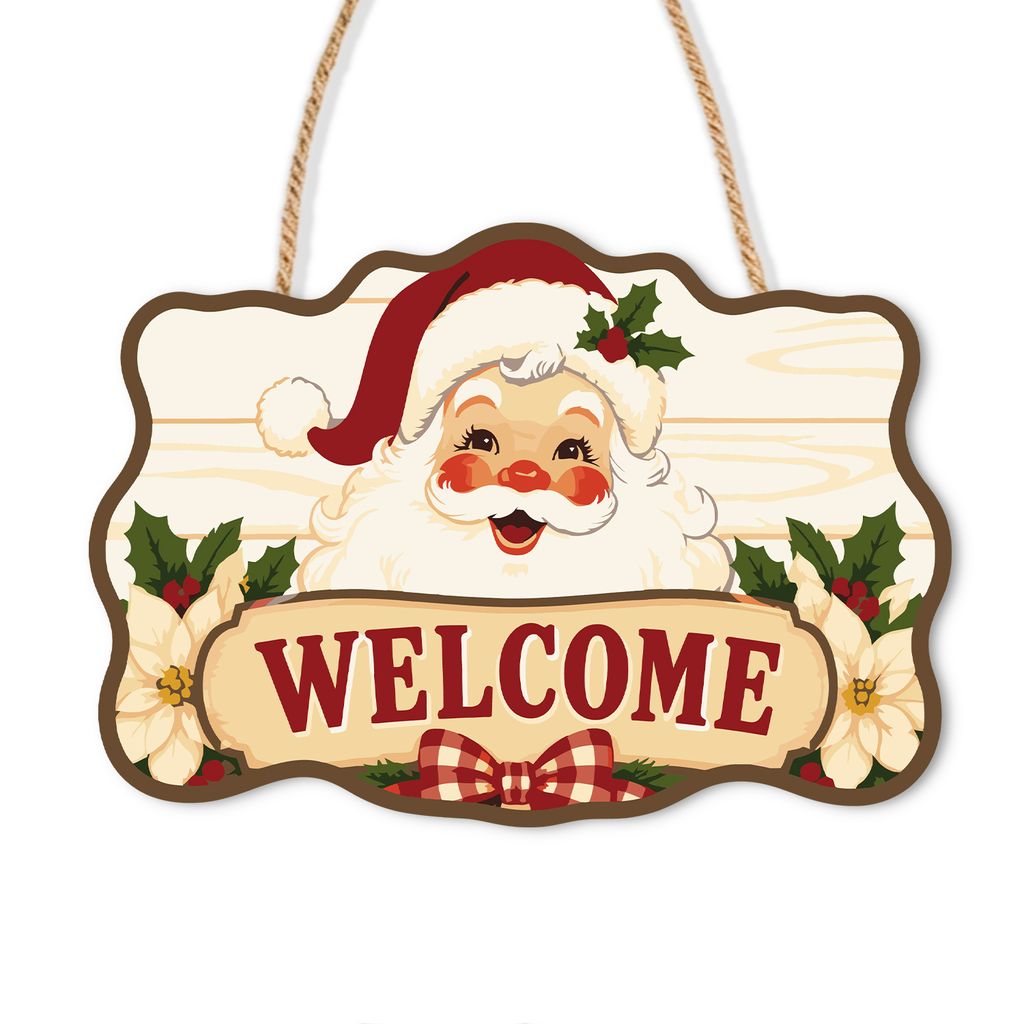 Wooden Christmas Paint‑By‑Number Sign | Santa Welcome