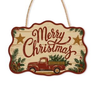 Wooden Christmas Paint‑By‑Number Sign | Merry Christmas Vintage